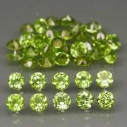 Round cut! Unheated! 8.10ct Peridot set