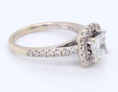 Masterpiece White Gold Princess Cut Diamond Wedding Set