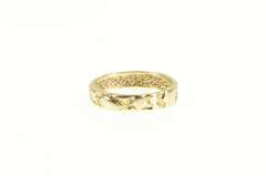 10K Yellow Gold Textured Raw Abstract Nugget Cluster Band Ring