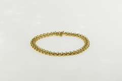 14K Yellow Gold 1.26 Ctw Diamond Wavy Link Classic Tennis Bracelet