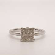 14kt Solid White Gold & Diamond Ring