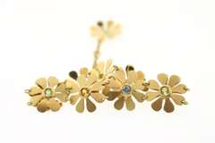Vintage Multi-Gemstone Flower Bracelet in 18KT Yellow Gold
