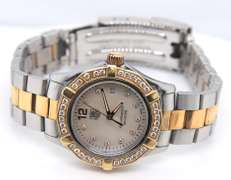 Tag Heuer Aquaracer Mop Diamond Dial Quartz 26mm 2 Tone Watch