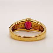 18kt Yellow Gold, Ruby, & Diamond Ring