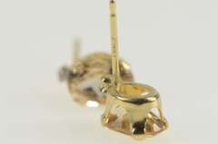 14K Yellow Gold Oval Morganite Diamond Accent Stud Earrings