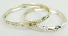 2 Sterling Silver Bangle Bracelet