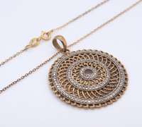 Vintage Sterling Silver Round Pendant on Chain Necklace