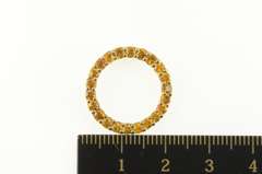 14K Yellow Gold Citrine Round Circle Journey Symbol Round Pendant