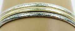 Set of 3 Sterling Silver Hammered Bangle Bracelets