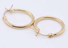 Simple Yellow Gold Hoop Earrings
