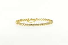 14K Yellow Gold 3.08 Ctw Diamond Wavy Link Classic Tennis Bracelet