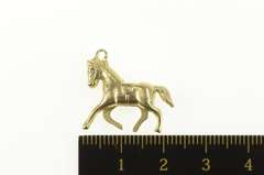 14K Yellow Gold Galloping Horse Prancing Pony Equestrian Charm/Pendant