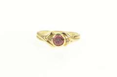 14K Yellow Gold Pink Tourmaline Diamond Accent Statement Ring