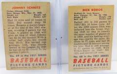 2 Bowman 1951 Baseball Cards