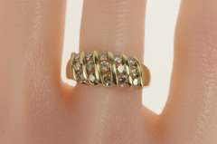 10K Yellow Gold 0.90 Ctw Fancy Diamond Striped Statement Band Ring