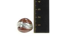 14K White Gold Tigers Eye Blue Topaz Wavy Channel Statement Ring