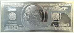 Pure .999 fine Silver $100 Facsimile 4 Troy Oz bar
