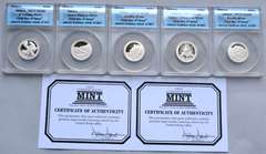 2012 Cased Silver Quarter Proof 70 National Parks Set .