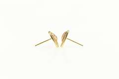 14K Yellow Gold Two Tone Heart Love Symbol Stud Earrings