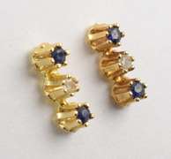 Dainty Sapphire & Diamond Earrings