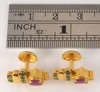Sweet 22k Ruby & Emerald Earrings