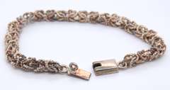 Group Lot of 2 Vintage Sterling Silver Fancy Link Bracelets