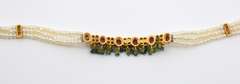 Beautiful 22k Emerald, Ruby, & Pearl Necklace
