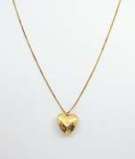 Etched Puffed Heart on Necklace