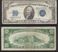 $10 1934-C Silver Certificate circulated