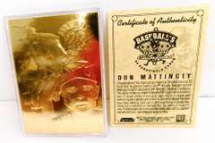 Don Mattingly 23KT Gold Baseball Card & COA