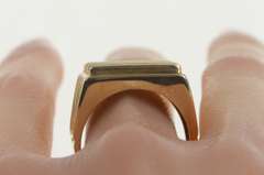 10K Yellow Gold 0.75 Ctw Diamond Squared Men's Statement Ring