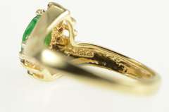 10K Yellow Gold Marquise Emerald Diamond Accent Bypass Ring