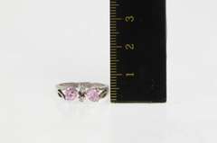 Sterling Silver Heart Pink CZ Love Symbol Promise Ring