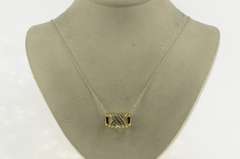 14K Yellow Gold 0.54 Ctw Criss Cross Diamond Channel Slide Pendant