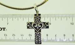 Italian Sterling silver 3mm Omega Chain with Cross Pendant