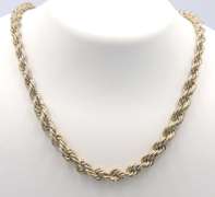 Vintage 925 Sterling Silver Heavy Signed Rope Chain Necklace