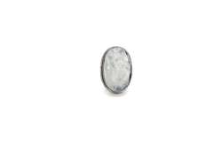 Cabochon Rainbow Moonstone with Blue Sheen Labradorite in Tibetan Silver Energy Ring