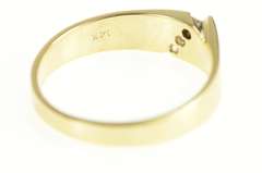 14K Yellow Gold Squared Diamond Asymmetrical Wedding Ring