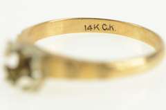 14K Yellow Gold 4.4mm Vintage NOS 1950's Engagement Setting Ring