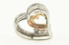 10K White Gold Two Tone Diamond Heart Love Symbol Pendant