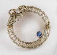Antique Filigree Wreath Brooch