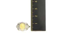 10K White Gold 2.02 Ctw Opal Diamond Halo Engagement Ring