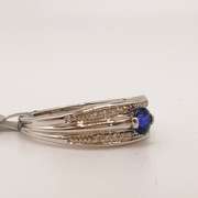 14kt Gold, Blue Sapphire, & Diamond Cocktail Ring