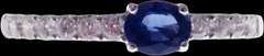 Forlorn Sapphire 18k White Gold Ring flanked with Diamonds