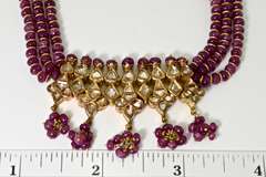 Exquisite Ruby, Diamond, and 21K Gold Indian Necklace