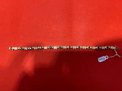 LADIES 14K YELLOW GOLD DIAMOND AND SAPPHIRE BRACELET 