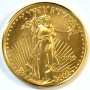 Much scarcer Gem BU 1999 $5 American Gold Eagle coin