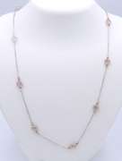 Sterling Silver Crystal Beads Chain Necklace