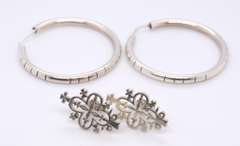 Lot of 2 Vintage Sterling Silver Earrings