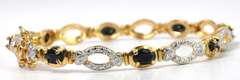 Vermeil Sapphire Bracelet With Silver Accents
